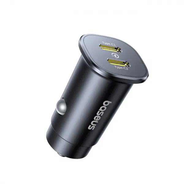 BASEUS Incarcator Auto Baseus GoTrip, 30W, 3A, 2 x USB-C, Negru