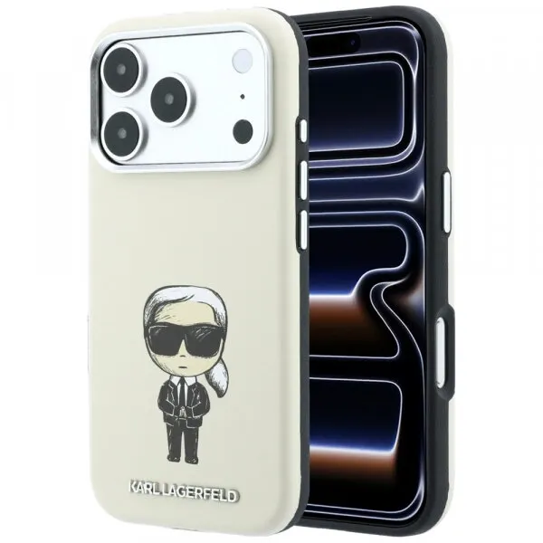 Karl Lagerfeld Husa MagSafe pentru Apple iPhone 18 Pro / 17 Pro, Karl Lagerfeld, Ikonik Sketch, Bej