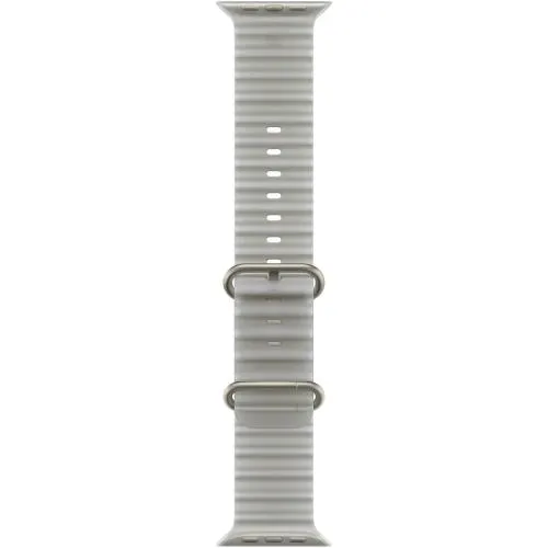 Curea pentru Apple Watch 49mm, Translucent Grey Ocean Band, Natural Titanium Finish