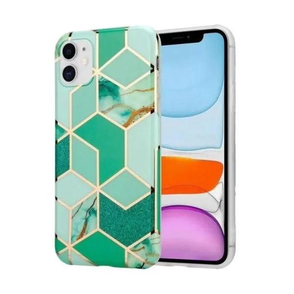 Flippy, Husa protectie Flippy compatibila cu Apple iPhone 12 Mini Soft IMD TPU Marble Geometric Ver