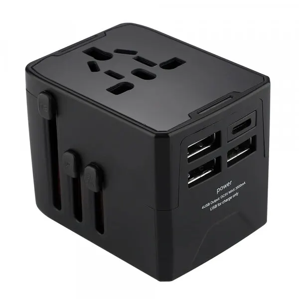 techsuit Incarcator Retea Techsuit HHT520 Travel, 15W, 3A, 3 x USB-A - 1 x USB-C, Negru