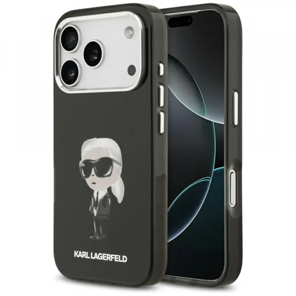 Karl Lagerfeld Husa MagSafe pentru Apple iPhone 17 Pro, Karl Lagerfeld, IML Aquarelle Karl Ikonik, Neagra