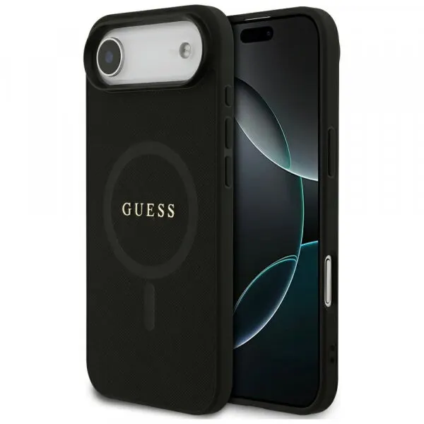 Guess Husa MagSafe pentru Apple iPhone 17 Air, Guess, Saffiano Classic Logo, Neagra