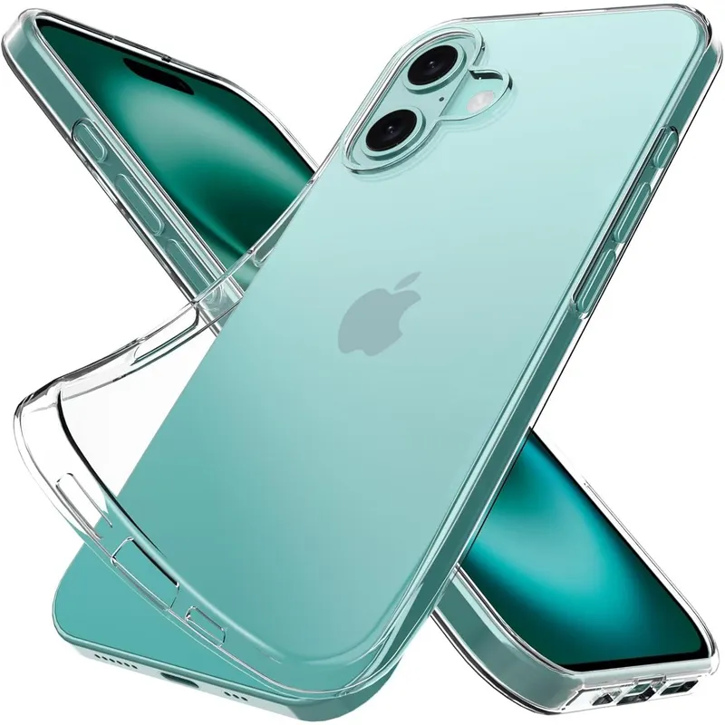 Husa de Protectie din Silicon, pentru Apple iPhone 16 Plus, PC, Antisoc, Rezistenta la Impact, Transparenta
