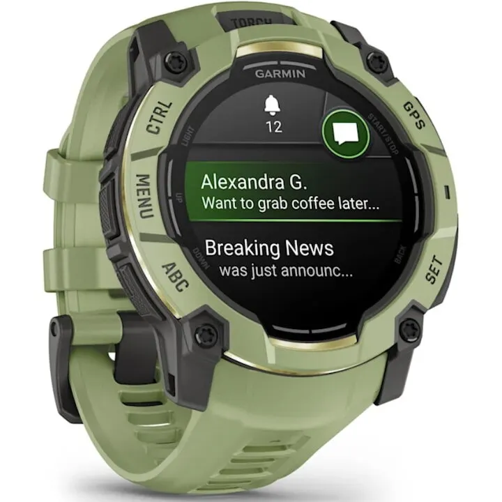 GARMIN Smartwatch Garmin Instinct 3, 50 mm, AMOLED, GPS, Android/iOS, curea silicon, Verde