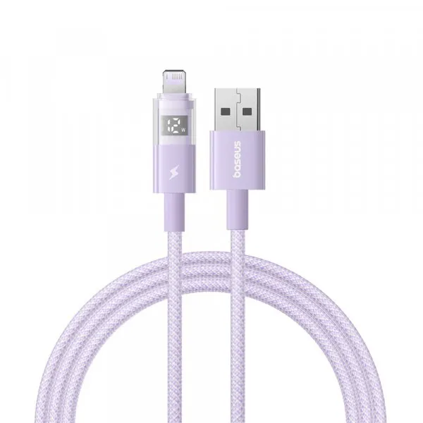BASEUS Cablu Date si Incarcare USB-A - Lightning Baseus Display 2, 12W, 1m, Mov P10382700511-00