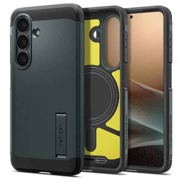 Spigen Husa MagSafe pentru Samsung Galaxy S26 Plus S947, Spigen, Tough Armor, Verde ACS10715