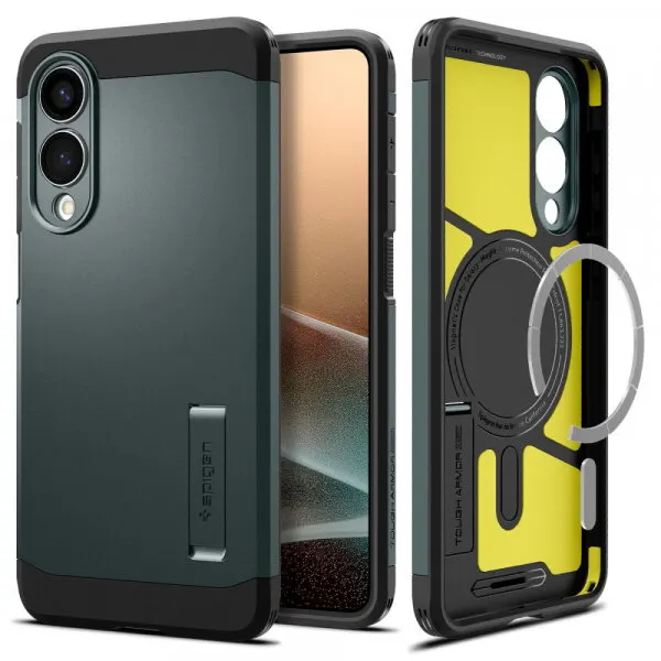 Spigen Husa MagSafe pentru Samsung Galaxy S25 Edge S937, Spigen, Tough Armor, Verde ACS09424