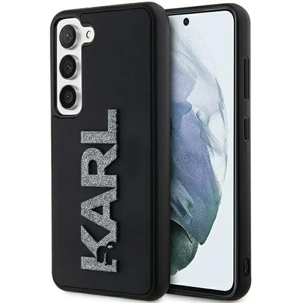 Karl Lagerfeld Husa pentru Samsung Galaxy S24 S921, Karl Lagerfeld, 3D Rubber Glitter Logo, Neagra