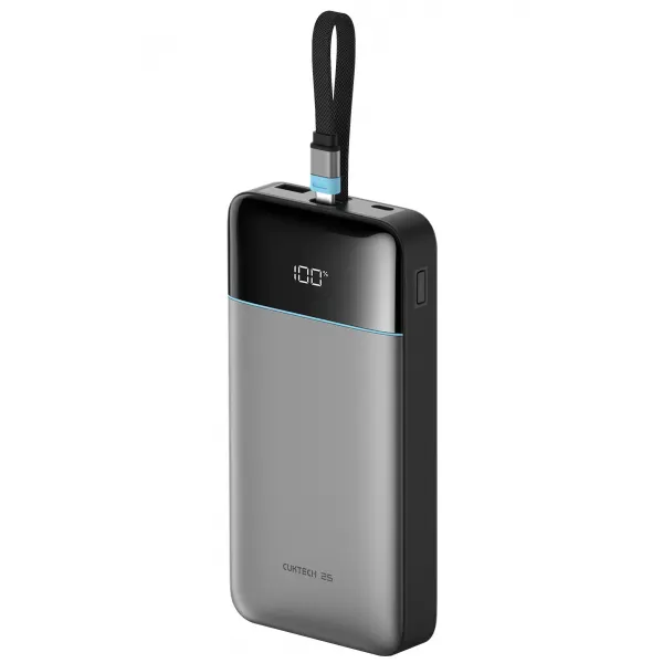 Cuktech Baterie Externa Cuktech LPB252N, 25000mAh, 120W, QC + PD, 1 x USB-A - 2 x USB-C, Gri