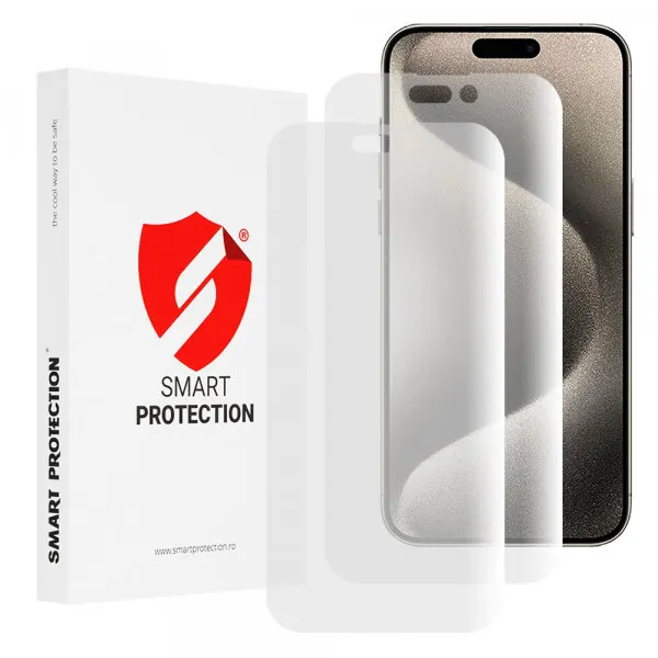 Smart Protection Folie de protectie Ecran Smart Protection Premium Classic pentru Apple iPhone 15 Pro Max, Plastic, Set 2 bucati