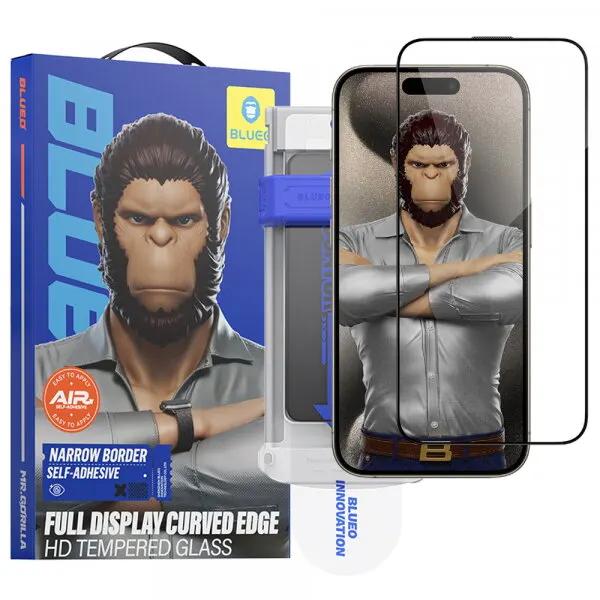 Blueo Folie de protectie Ecran Blueo HD Applicator Pro pentru Apple iPhone 16 Pro Max, Sticla Securizata, Full Glue, 3D, Neagra