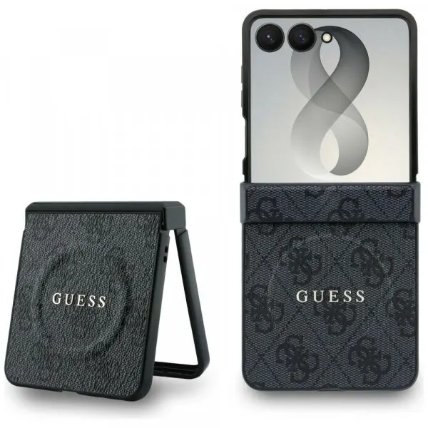 Guess Husa MagSafe pentru Samsung Galaxy Z Flip8 F776, Guess, 4G Leather Classic, Neagra