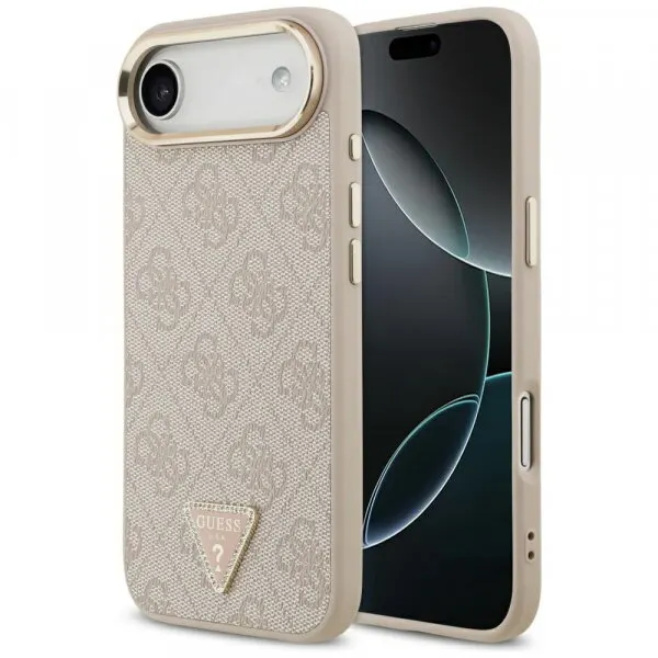 Guess Husa MagSafe pentru Apple iPhone 17 Air, Guess, 4G Triangle Logo, Roz Aurie