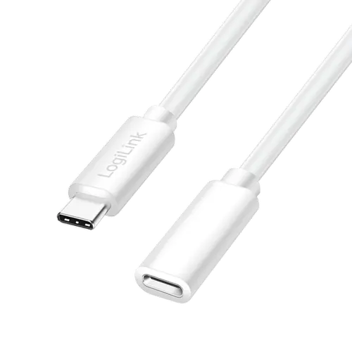 Cablu alimentare si date LOGILINK CU0221, USB Type-C (T) la USB Type-C (M), 2m, PD 100W, 2 x ecranat, plastic, Alb