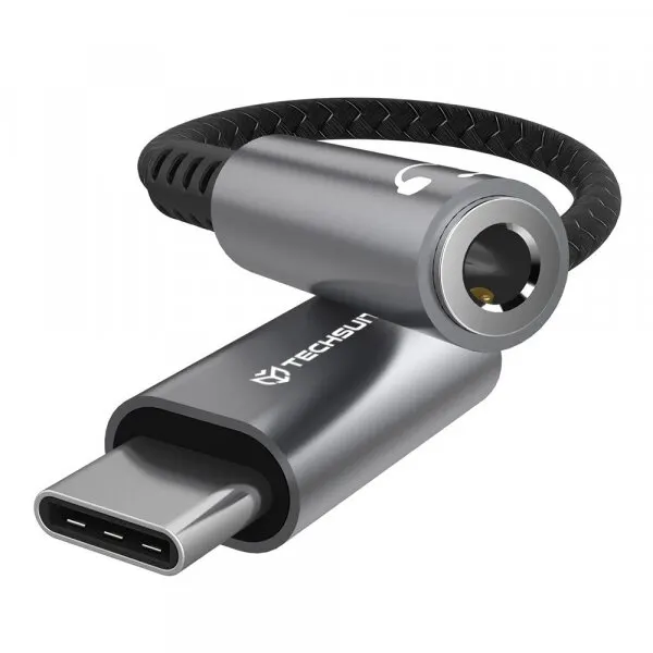 techsuit Adaptor Audio USB-C - 3.5mm Techsuit AC14 SonicPiX, Gri