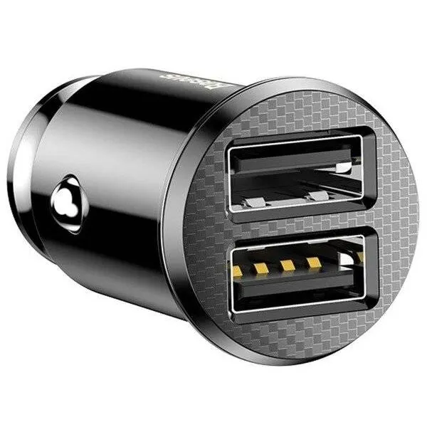 BASEUS Incarcator autob Baseusb, 2 x USB, 5 V, 3.1 A, Negru