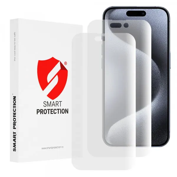 Smart Protection Folie de protectie Ecran Smart Protection Premium Classic pentru Apple iPhone 15 Pro, Plastic, Set 2 bucati