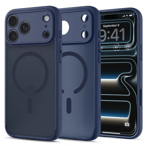 Spigen Husa MagSafe pentru Apple iPhone 18 Pro Max / 17 Pro Max, Spigen, Ultra Hybrid, Bleumarin Satinata ACS11918