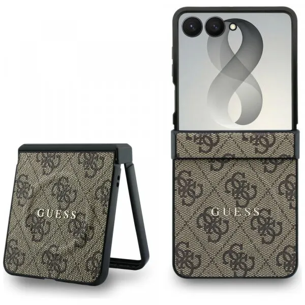 Guess Husa MagSafe pentru Samsung Galaxy Z Flip8 F776, Guess, 4G Leather Classic, Maro