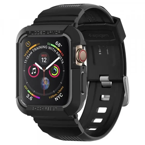 Spigen Husa Spigen Rugged Armor Pro pentru Apple Watch 44mm Series, Neagra 062CS25324