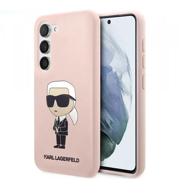 Karl Lagerfeld Husa pentru Samsung Galaxy S23+ S916, Karl Lagerfeld, Silicone Ikonik Karl, Roz