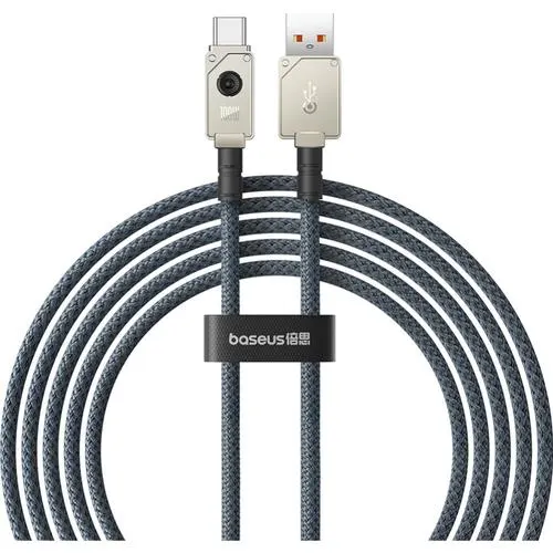 Cablu alimentare si date Baseus Unbreakable, Fast Charging Data Cable, USB la USB Type-C 100W, 2m, braided aliaj zinc