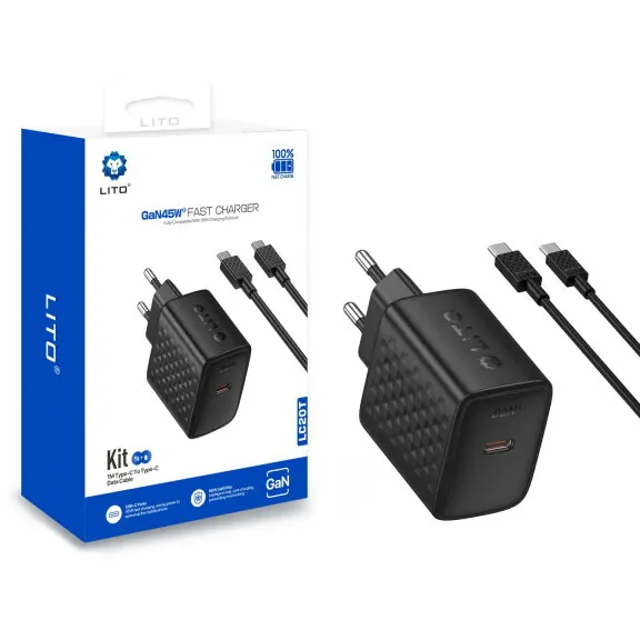 LITO Incarcator Retea Cu Cablu USB-C Lito LC20T, 45W, 3A, 1 x USB-C, Negru