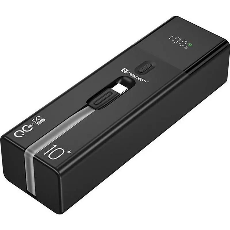 TRACER Acumulator extern Tracer Quant 10000mAh, 100W PD+QC, Negru
