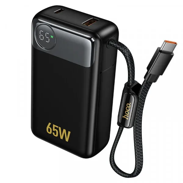 HOCO Baterie Externa HOCO Q53, 12000mAh, 65W, QC + PD, 1 x USB-A - 2 x USB-C, Neagra