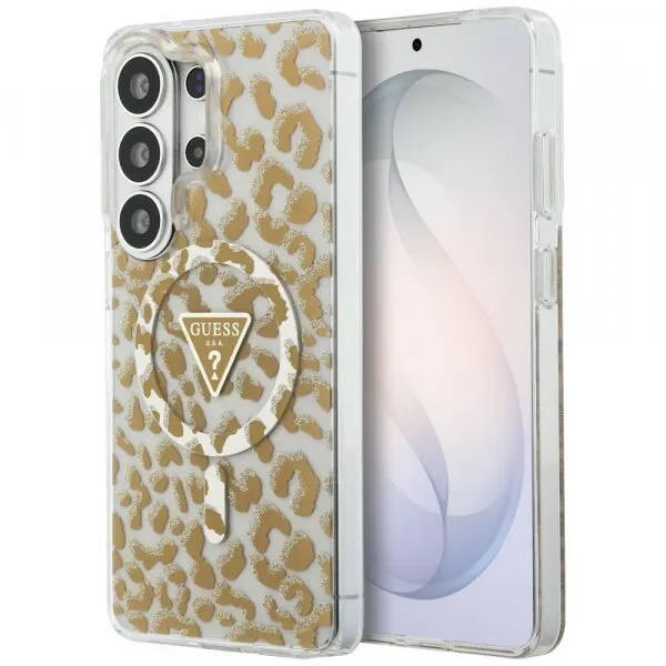 Guess Husa MagSafe pentru Samsung Galaxy S26 Ultra S948, Guess, IML Leopard Pattern, Maro
