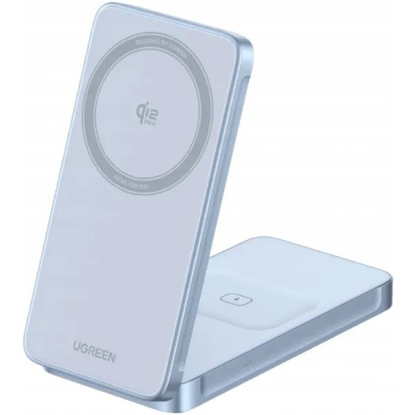 Ugreen Incarcator Retea Wireless UGREEN MagFlow 2in1, 25W, Albastru, Resigilat