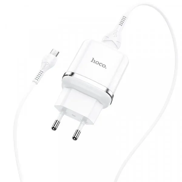 HOCO Incarcator Retea cu Cablu microUSB HOCO N3, 18W, 3A, 1 x USB-A, Alb