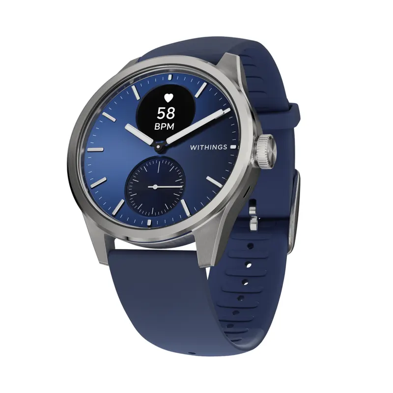 Withings Ceas inteligent hibrid cu monitorizare a starii de sanatate Withings Scanwatch 2, 42mm, Albastru