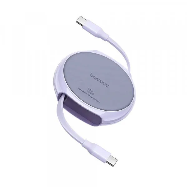 BASEUS Cablu Date si Incarcare USB-C - USB-C Baseus Pathfinder Retractable, 100W, 1m, Mov P10368400511-00