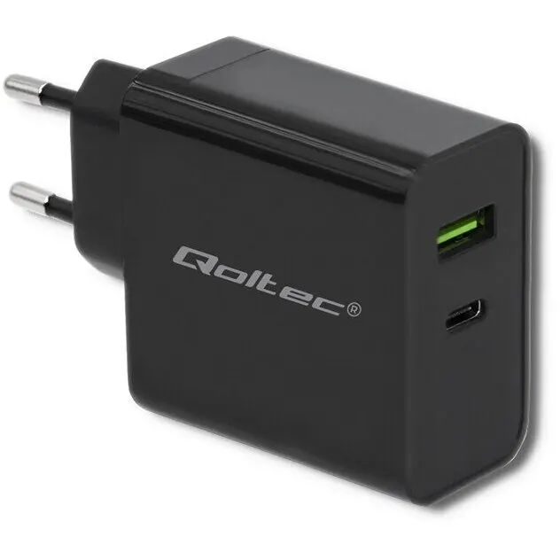 QOLTEC Incarcator Retea Qoltec 51717, 45W, 5-20V, 2.25-3A, USB tip C PD, USB, Negru