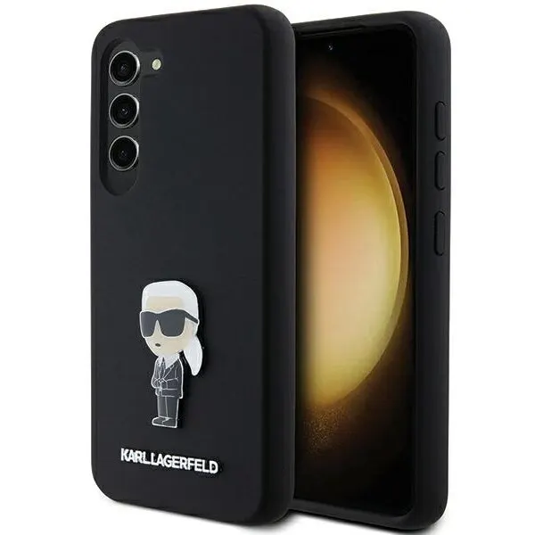 Karl Lagerfeld Husa pentru Samsung Galaxy S23+ S916, Karl Lagerfeld, Silicone Ikonik Karl Metal, Neagra