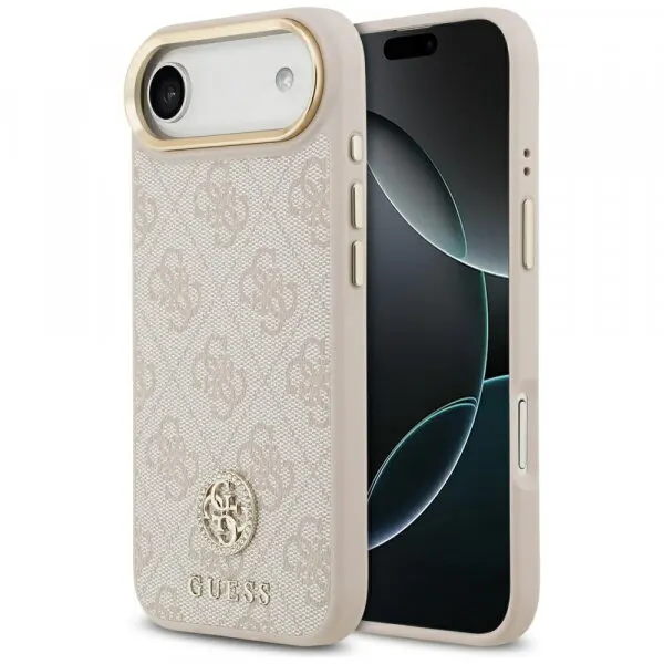 Guess Husa MagSafe pentru Apple iPhone 17 Air, Guess, 4G Strass Logo, Roz