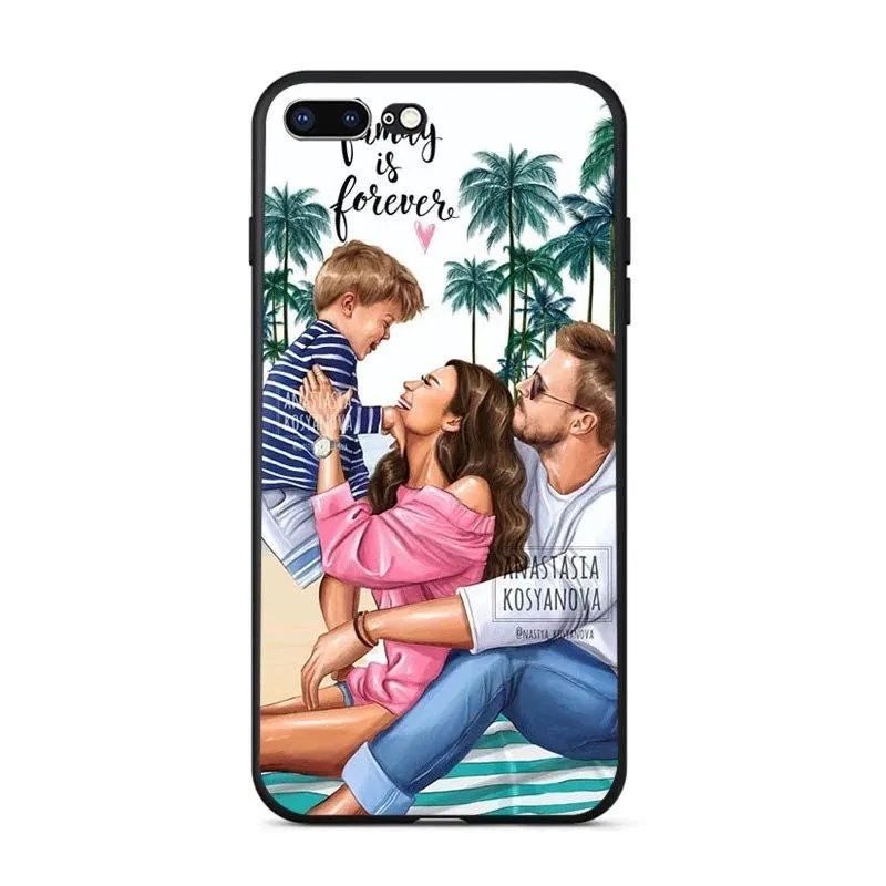 Flippy, Husa protectie Flippy compatibila cu Apple iPhone 13 Pro Max Glass print Family is Forever