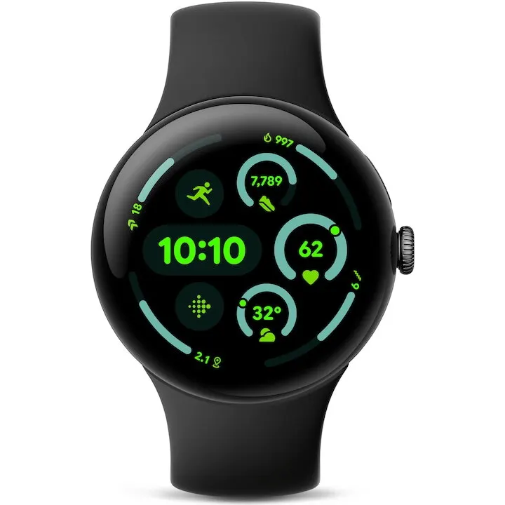 Google Ceas Smartwatch Pixel Watch 3, ecran AMOLED, 45 mm, Wi-Fi / Bluetooth, Negru