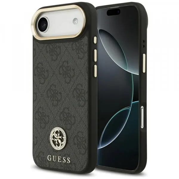 Guess Husa MagSafe pentru Apple iPhone 17 Air, Guess, 4G Strass Logo, Neagra