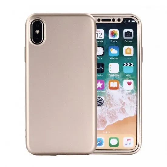 Apple, Husa Apple iPhone 7 Full Silicone 360 Auriu + Folie de protectie