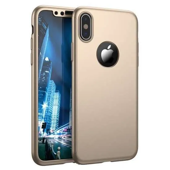 Huawei, Husa Huawei P30 Full Cover 360 Auriu + Folie de protectie