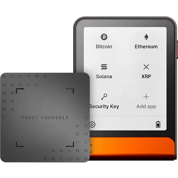 Ledger Portofel hardware criptomonede Ledger Flex cu Recovery Key, ecran E Ink 2.8 inch, Bluetooth, USB-C, Bitcoin Orange
