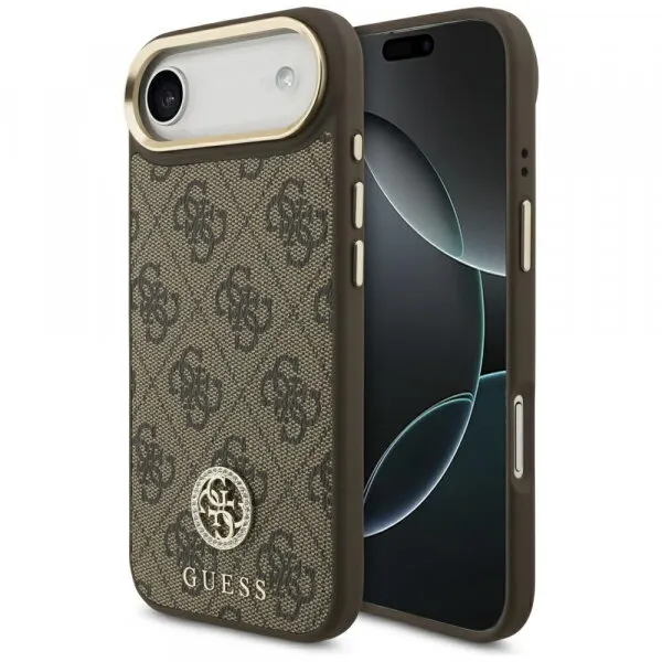 Guess Husa MagSafe pentru Apple iPhone 17 Air, Guess, 4G Strass Logo, Maro