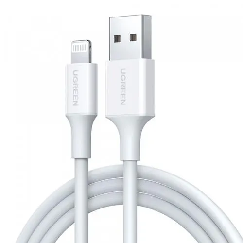 Cablu Date/Incarcare UGREEN US155, USB-A - Lightning, 18W, 1m (Alb)