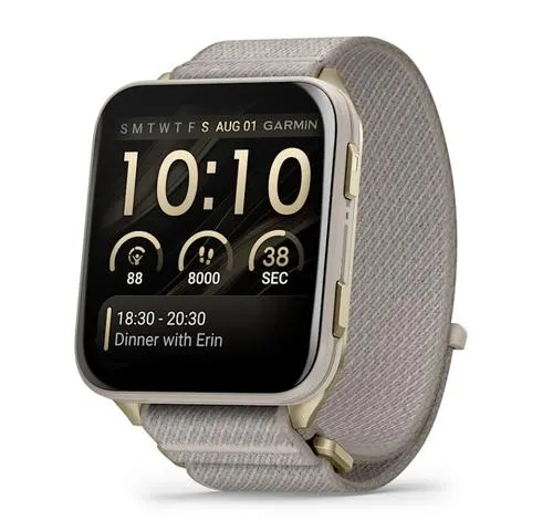 Smartwatch Garmin Garmin Venu X1, Ecran AMOLED 2inch, 32GB Flash, GPS, Bluetooth, ANT+, Wi-Fi, iOS/Android (Auriu)