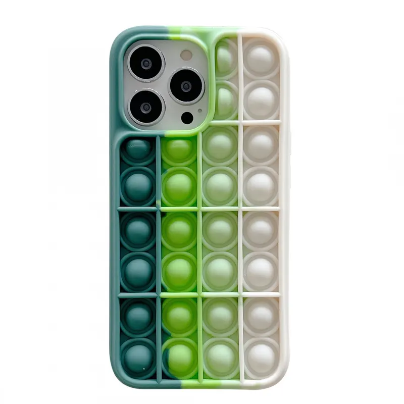Flippy, Husa de protectie Flippy Pop It compatibila cu Apple iPhone 13, Model 3, Multicolor