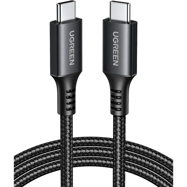 Ugreen CABLU alimentare si date Ugreen, US316, Fast Charging Data Cable pt. smartphone, USB Type-C la USB Type-C 100W/5A, Braided, 3m, Negru 90120
