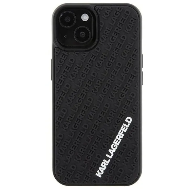 Karl Lagerfeld Husa Karl Lagerfeld compatibila cu iPhone 15, 3D Rubber Multi Logo, Negru